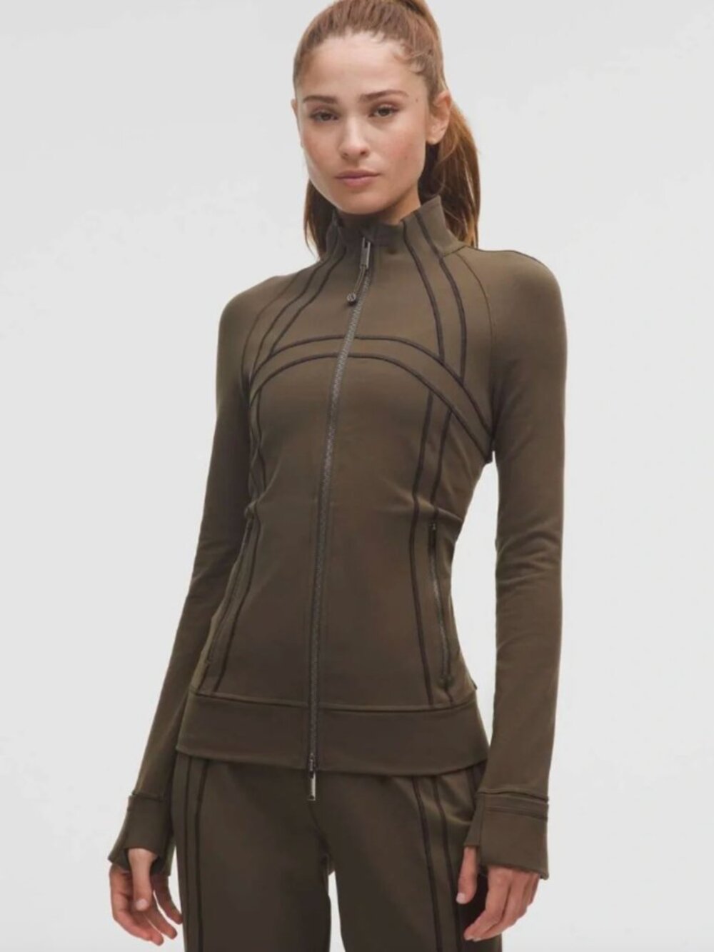 Lululemon Define Track Jacket & Pants *Luon. Color Olive Brown / Black. Size 4